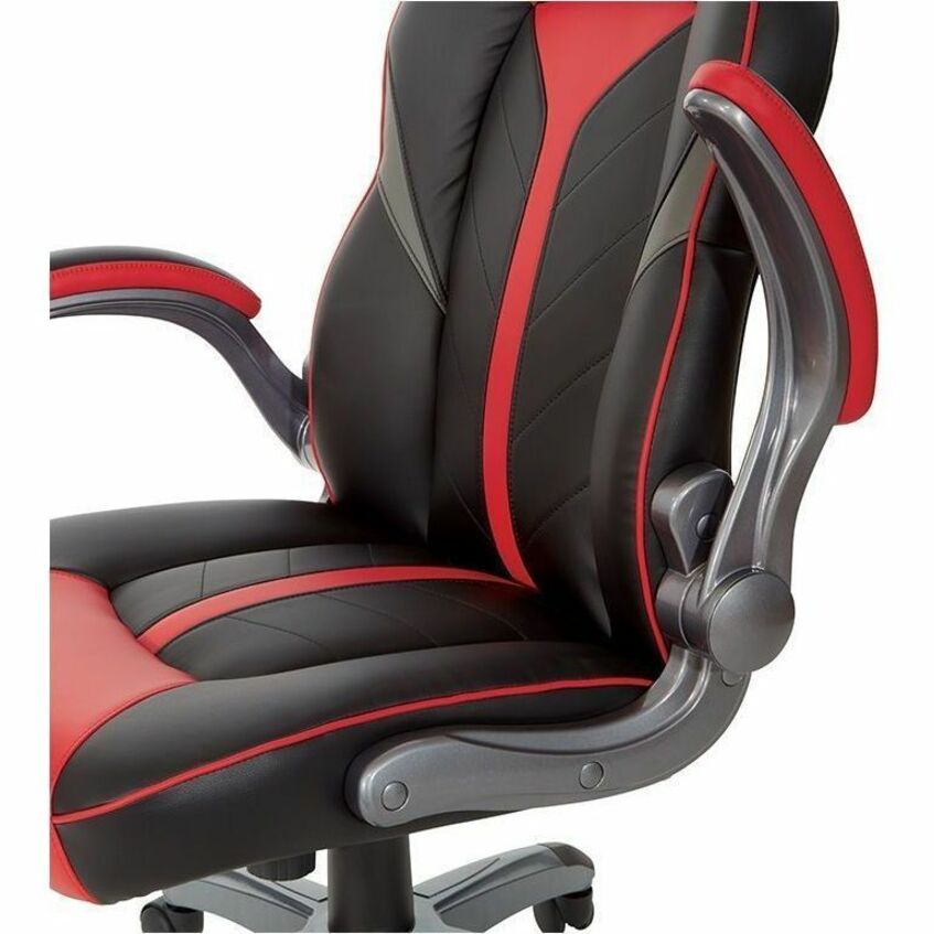 OSP Furniture Black Leather Gaming Chair - ORN25-RD