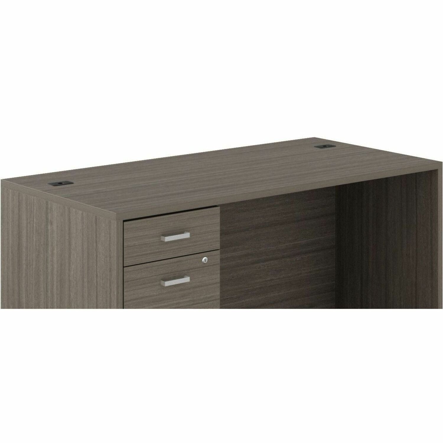 Newland 60" x 30" Rectangular Single Hanging Pedestal Desk, Absolute Acajou