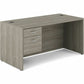 Newland 60" x 30" Rectangular Single Hanging Pedestal Desk, Noce Grigio
