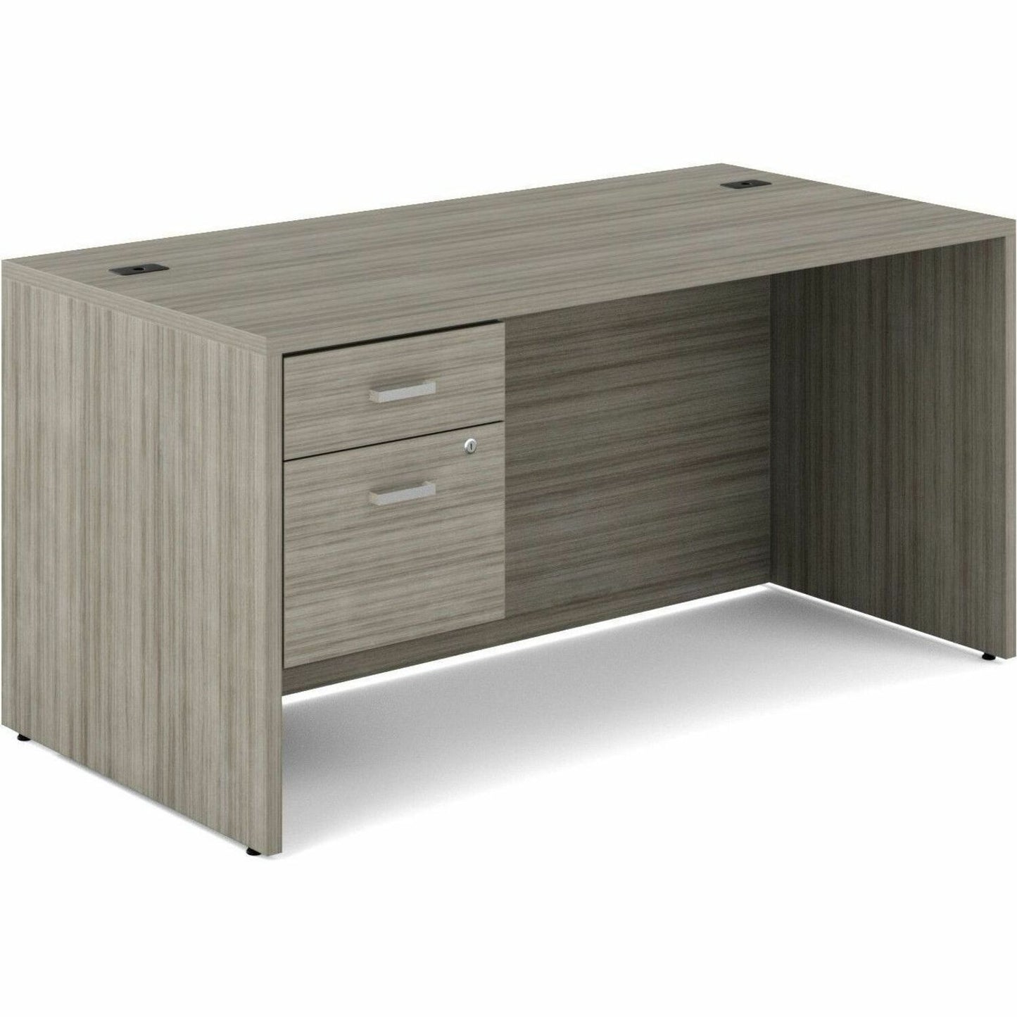 Newland 60" x 30" Rectangular Single Hanging Pedestal Desk, Noce Grigio
