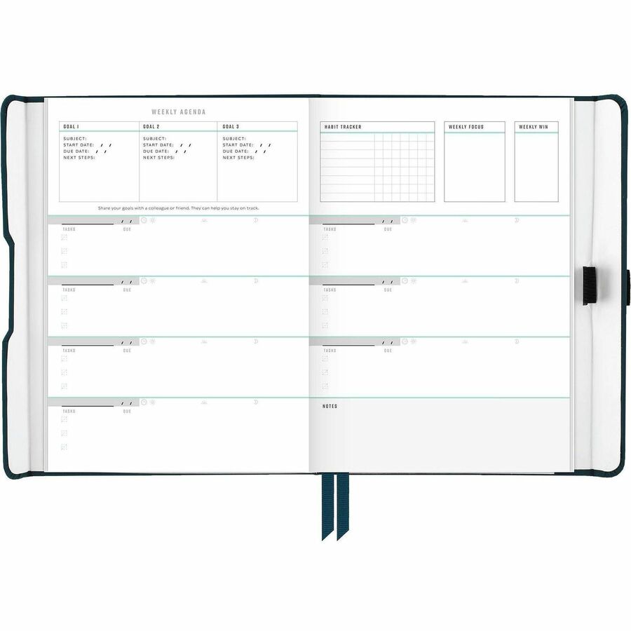 AT-A-GLANCE&reg; Foundation Undated Weekly/Monthly Planner 8-1/2" x 6-3/4" Blue - FD20020