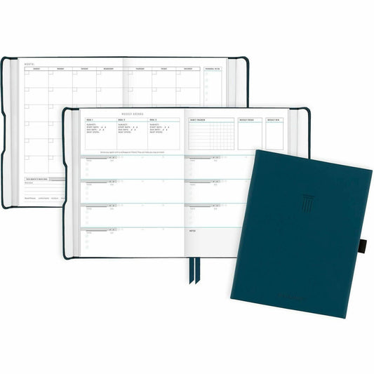 AT-A-GLANCE&reg; Foundation Undated Weekly/Monthly Planner 8-1/2" x 6-3/4" Blue