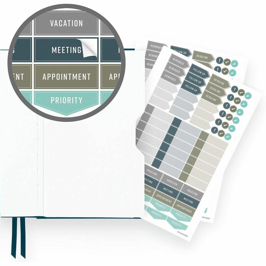 AT-A-GLANCE&reg; Foundation Undated Weekly/Monthly Planner 8-1/2" x 6-3/4" Blue - FD20020