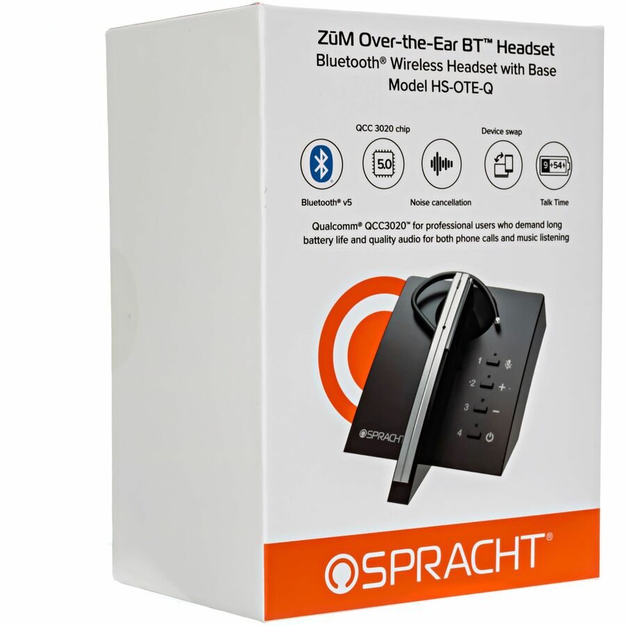 Spracht ZUM Over-the-Ear Bluetooth Headset & Base - HSOTEQ
