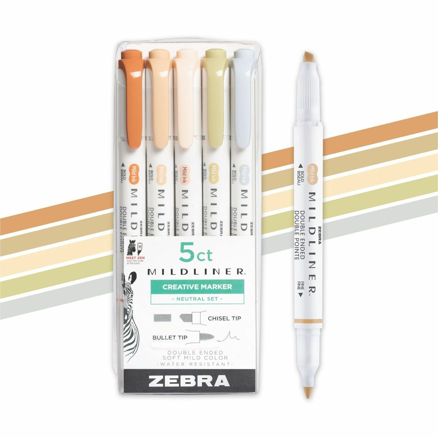 Zebra Mildliner Double-Ended Creative Highlighter Set - Neutral 5-Pack