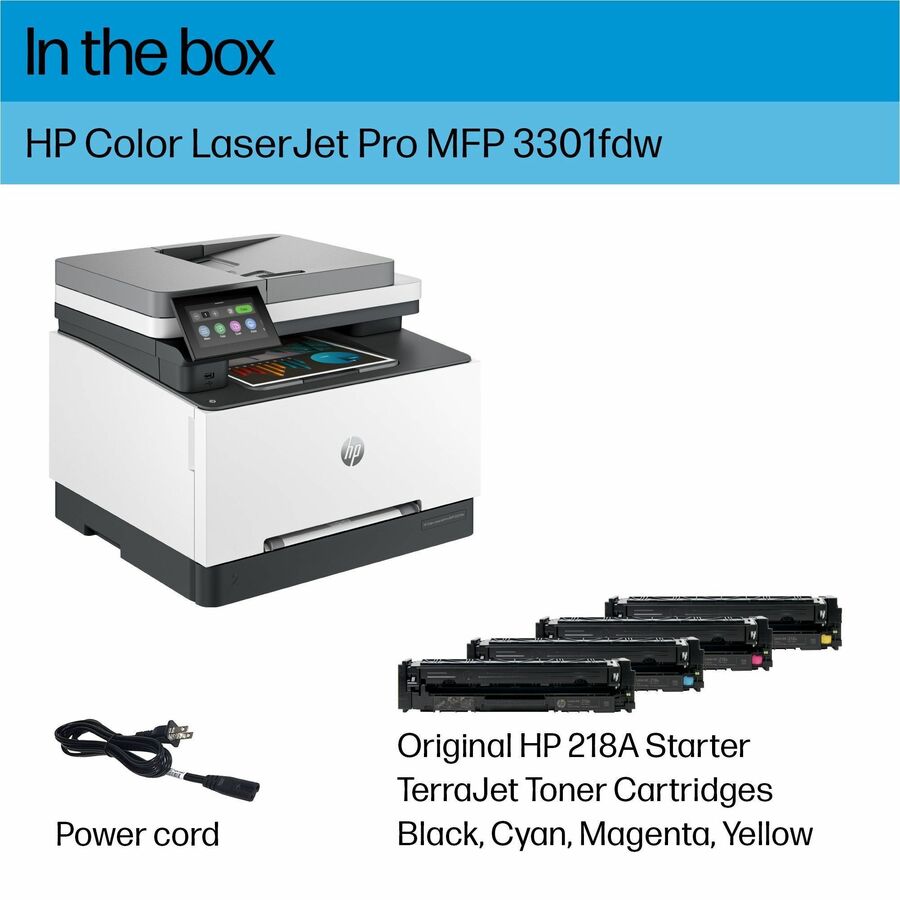 HP LaserJet Pro 3301fdw Wired & Wireless Laser Multifunction Printer - Color - 499Q5F#BGJ