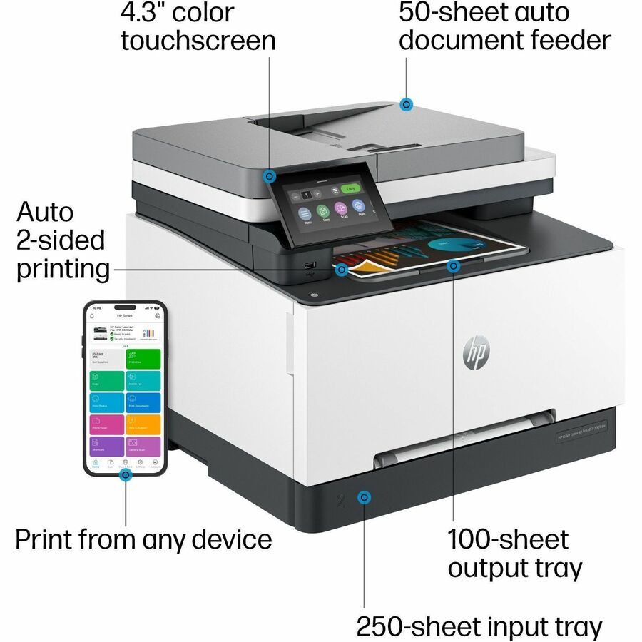 HP LaserJet Pro 3301fdw Wired & Wireless Laser Multifunction Printer - Color - 499Q5F#BGJ