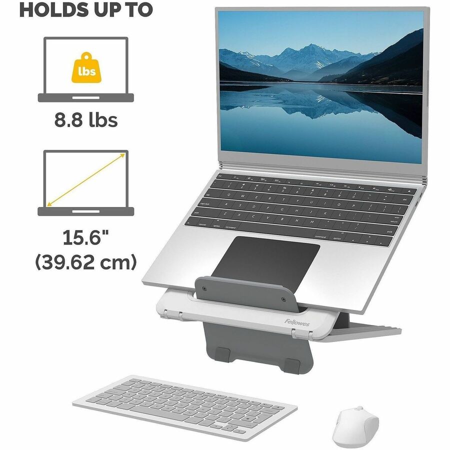 Fellowes Breyta Laptop Stand 9-1/4"W x 10-1/2"D x 1/2"H White - 100098501