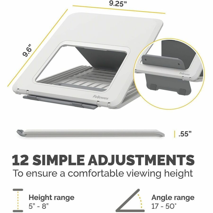 Fellowes Breyta Laptop Stand 9-1/4"W x 10-1/2"D x 1/2"H White - 100098501