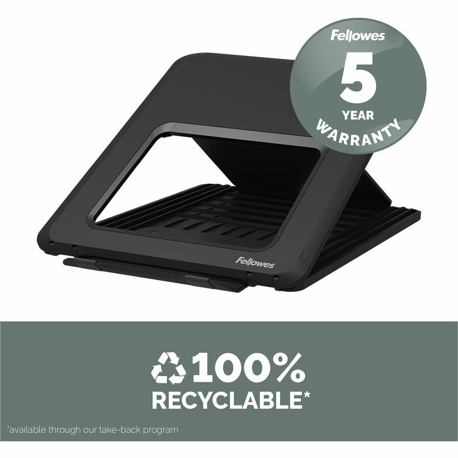 Fellowes Breyta Laptop Stand 9-1/4"W x 10-1/2"D x 1/2"H Black - 100098500