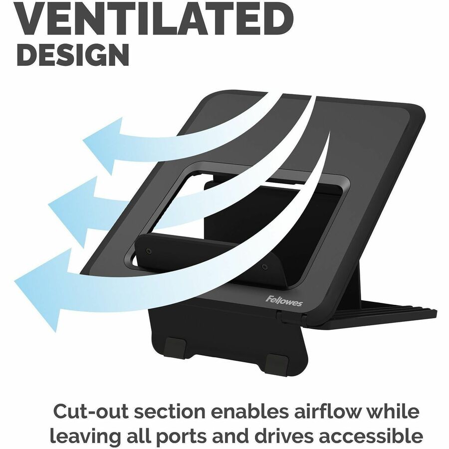 Fellowes Breyta Laptop Stand 9-1/4"W x 10-1/2"D x 1/2"H Black - 100098500