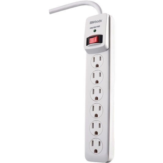 Woods 6-Outlet Electronics Surge Protector