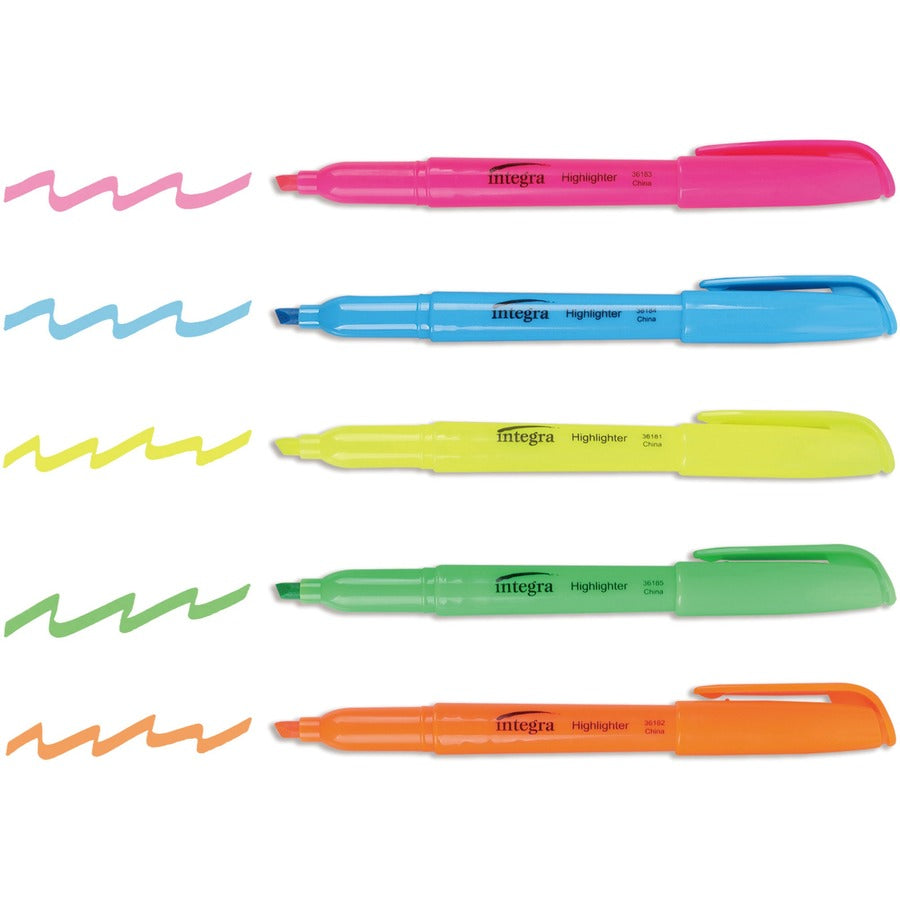 Integra Pen Style Fluorescent Highlighters - 36180NVXC
