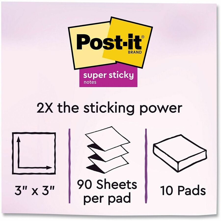 Post-it&reg; Super Sticky Pop-up Notes R330-10SSJOY, 3 in x 3 in (76 mm x 76 mm) - R330-10SSJOY