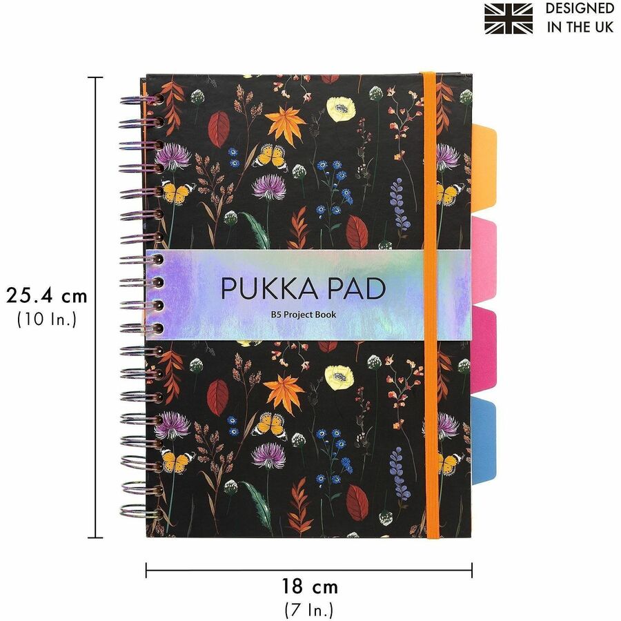 Pukka Pads Bloom B5 Hardcover Project Book - Assorted Pack Of 3 - 9494-BLM(ASST)