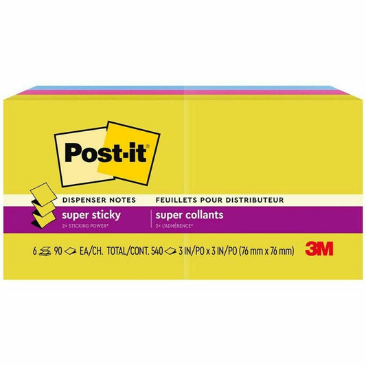 Post-it&reg; Super Sticky Pop-up Notes R330-6SSJOY, 3 in x 3 in (76 mm x 76 mm)