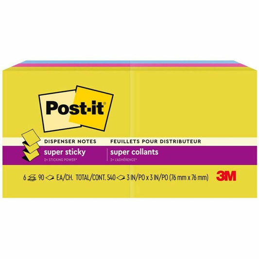 Post-it&reg; Super Sticky Pop-up Notes R330-6SSJOY, 3 in x 3 in (76 mm x 76 mm)