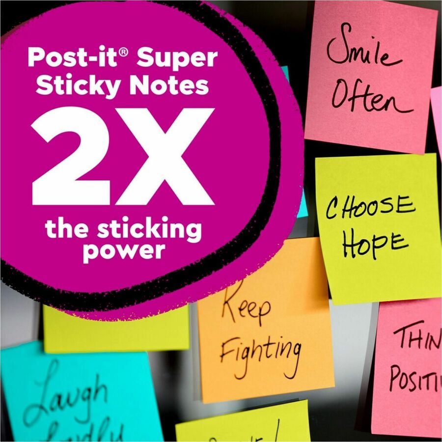 Post-it&reg; Super Sticky Notes 675-4SSJOY, 4 in x 4 in (101 mm x 101 mm) - 675-4SSJOY