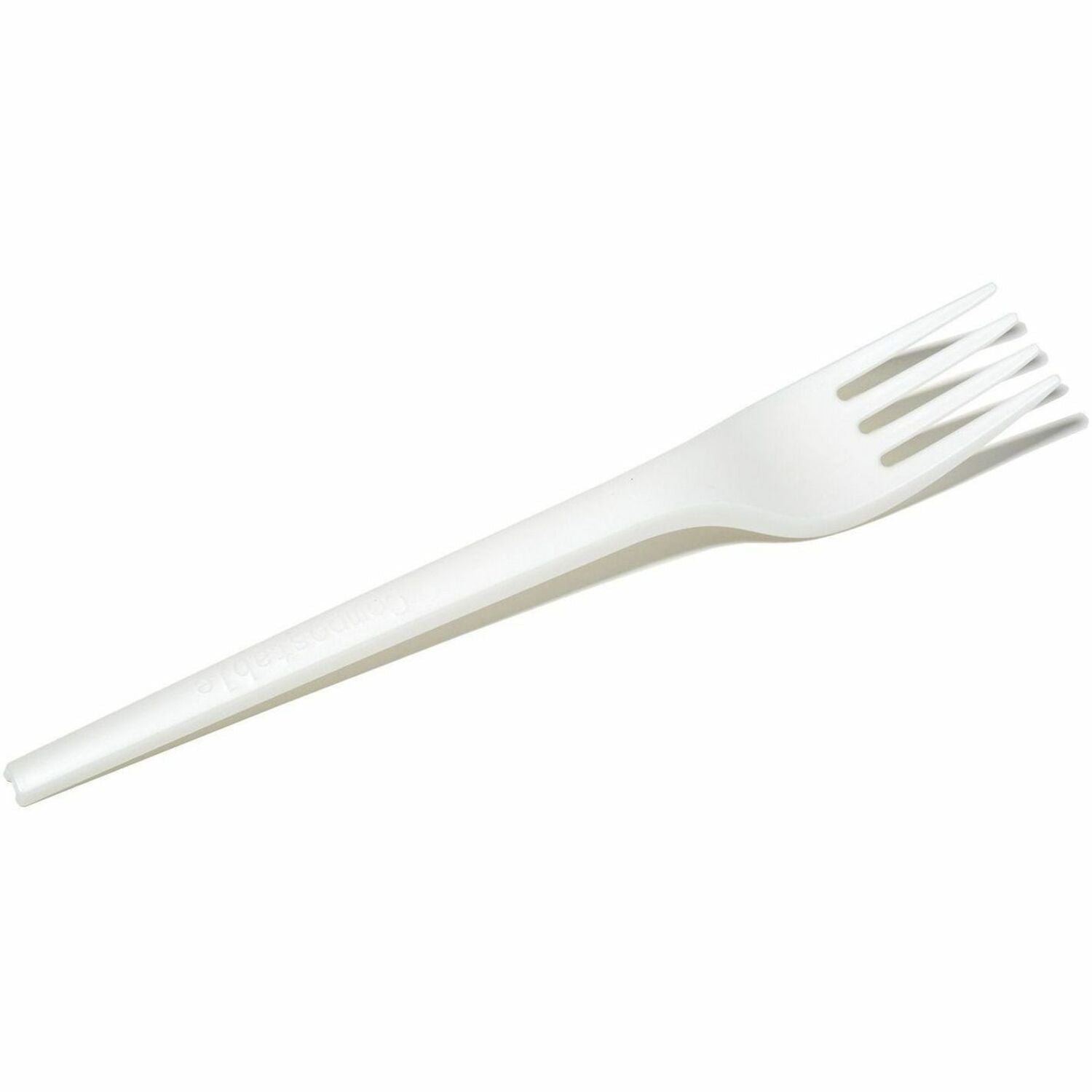 Eco Guardian 6.5" CPLA Fork, Natural White, Compostable