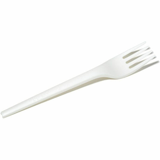 Eco Guardian 6.5" CPLA Fork, Natural White, Compostable