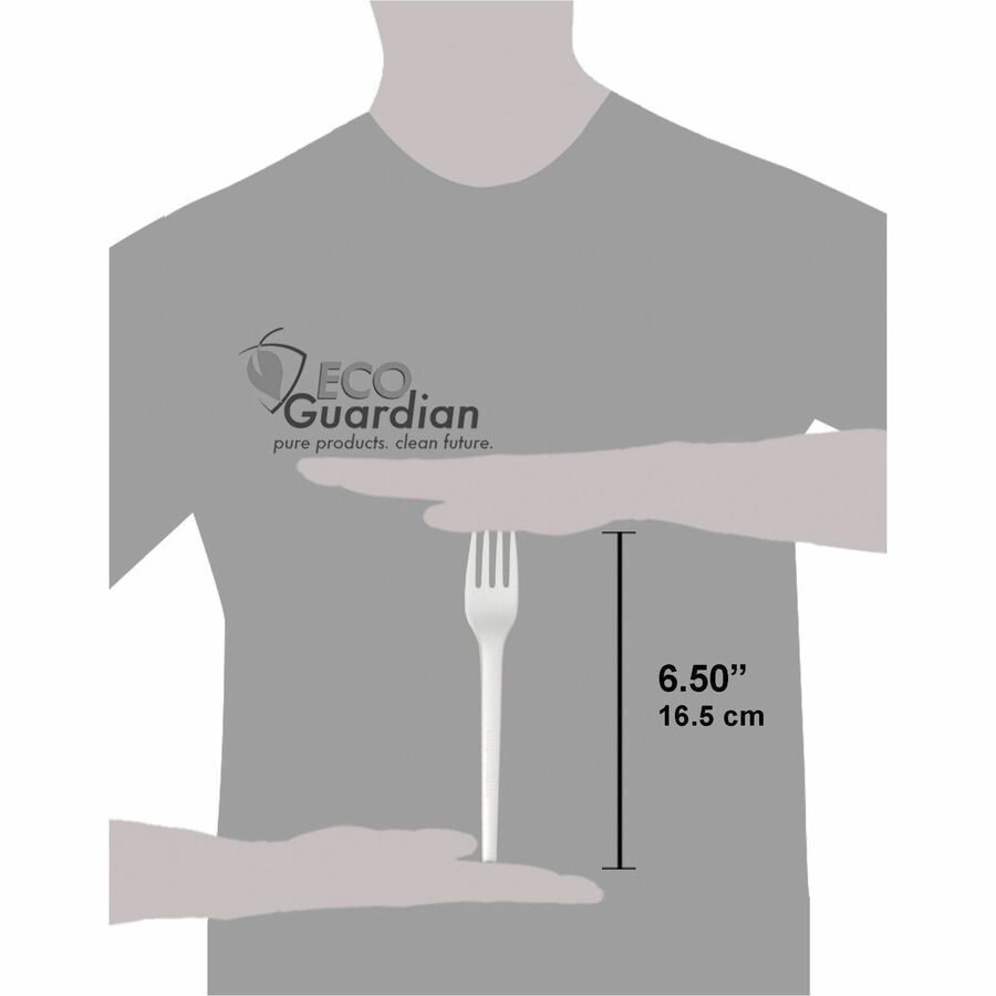 Eco Guardian 6.5" CPLA Fork, Natural White, Compostable - EG-CPLA-BF6.5