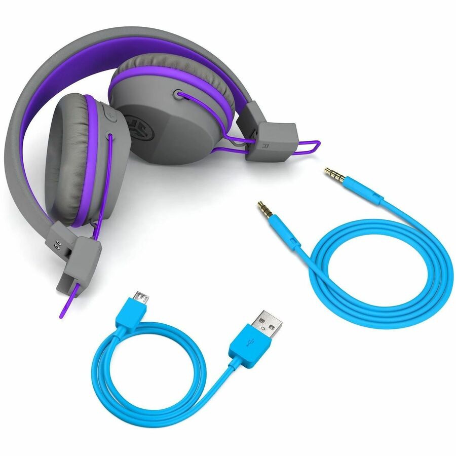 JLab Audio JBuddies Studio Wireless & Wired On-Ear Kids Headphones - IFCHBSTUDIORGRYPRPL4
