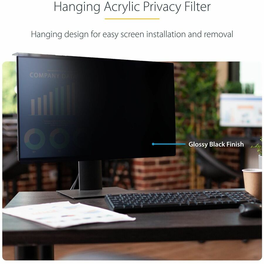 StarTech.com 24-inch 16:9 Computer Monitor Privacy Screen, Hanging Acrylic Filter, Monitor Screen Protector/Shield, +/- 30 Deg., Glossy - 2469A-PRIVACY-SCREEN