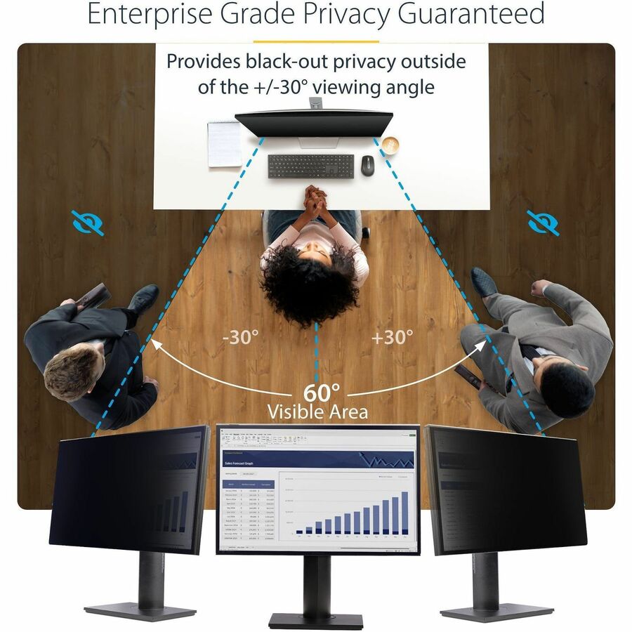 StarTech.com 24-inch 16:9 Computer Monitor Privacy Screen, Hanging Acrylic Filter, Monitor Screen Protector/Shield, +/- 30 Deg., Glossy - 2469A-PRIVACY-SCREEN