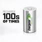 Energizer Recharge Universal Rechargeable D Batteries - NH50BP-2