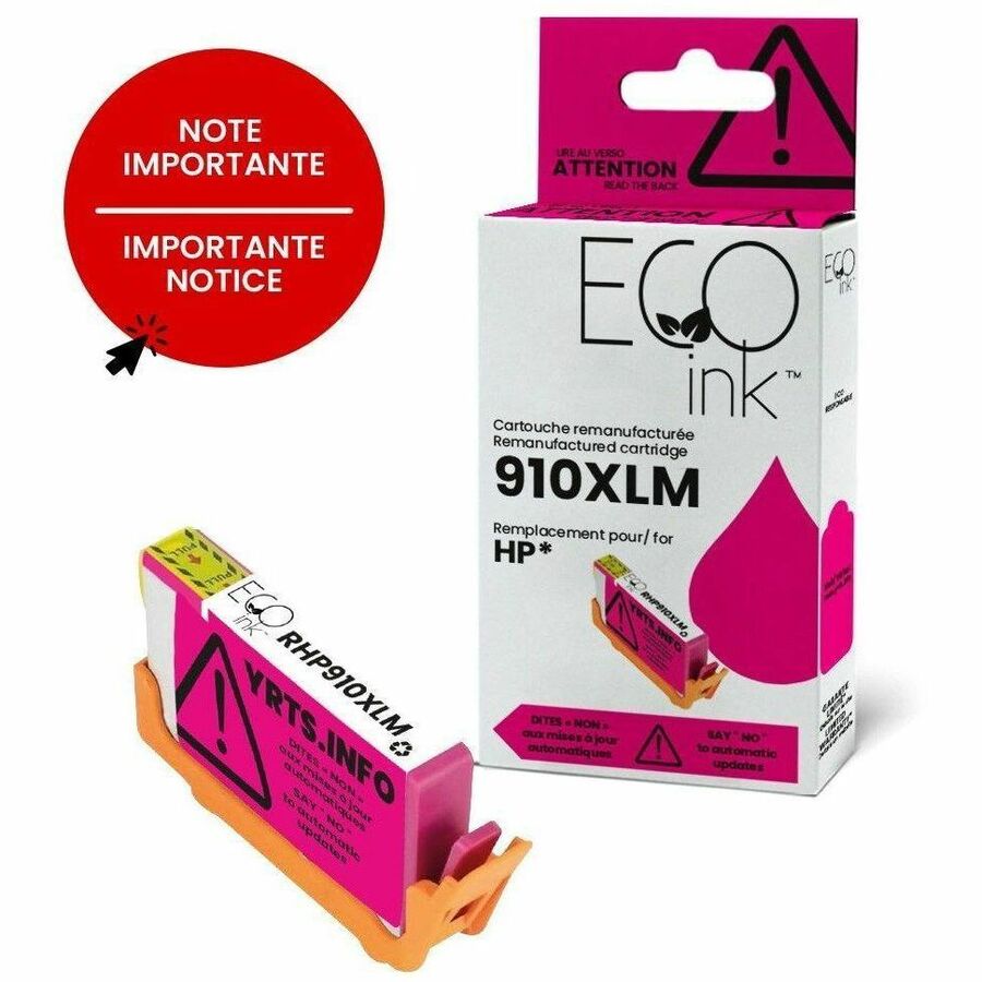 Ecotone Toner Cartridge - Remanufactured for Hewlett Packard 910XL/3YL63AN - Magenta