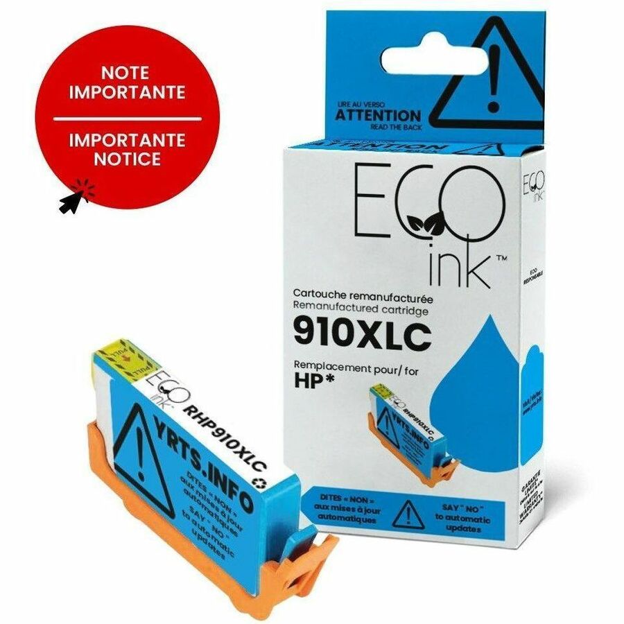 EcoTone Toner Cartridge - Remanufactured for Hewlett Packard 910XL/3YL62AN - Cyan