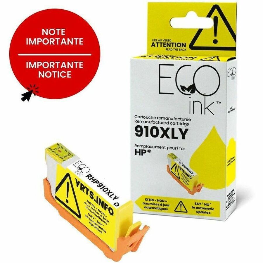 EcoTone Toner Cartridge - Remanufactured for Hewlett Packard 910XL/3YL64AN - Yellow