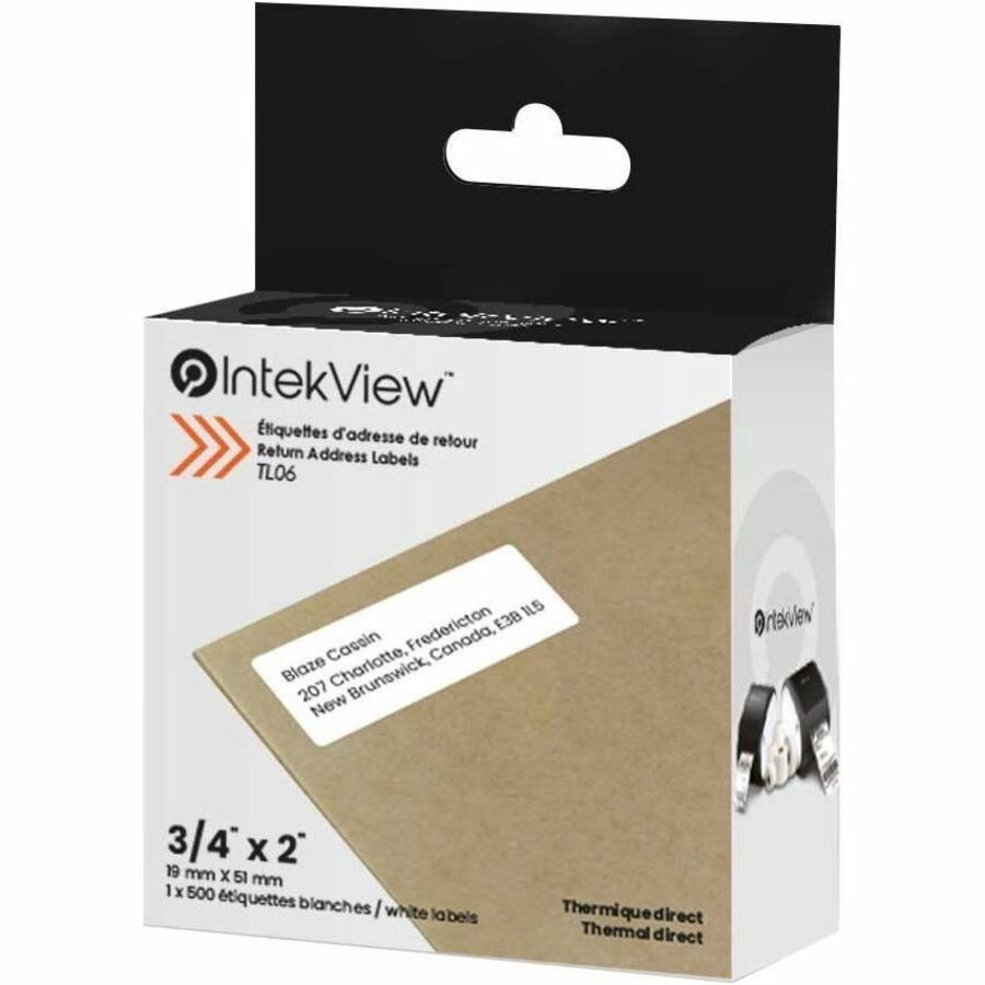 IntekView Return Address Labels - 3 / 4" x 2" (1 x 500) - TL06