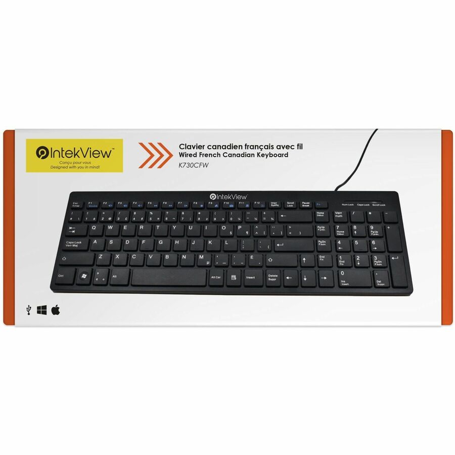 IntekView Wired Slim Keyboard V.2 French Canadian - K730CFW - K730CFW