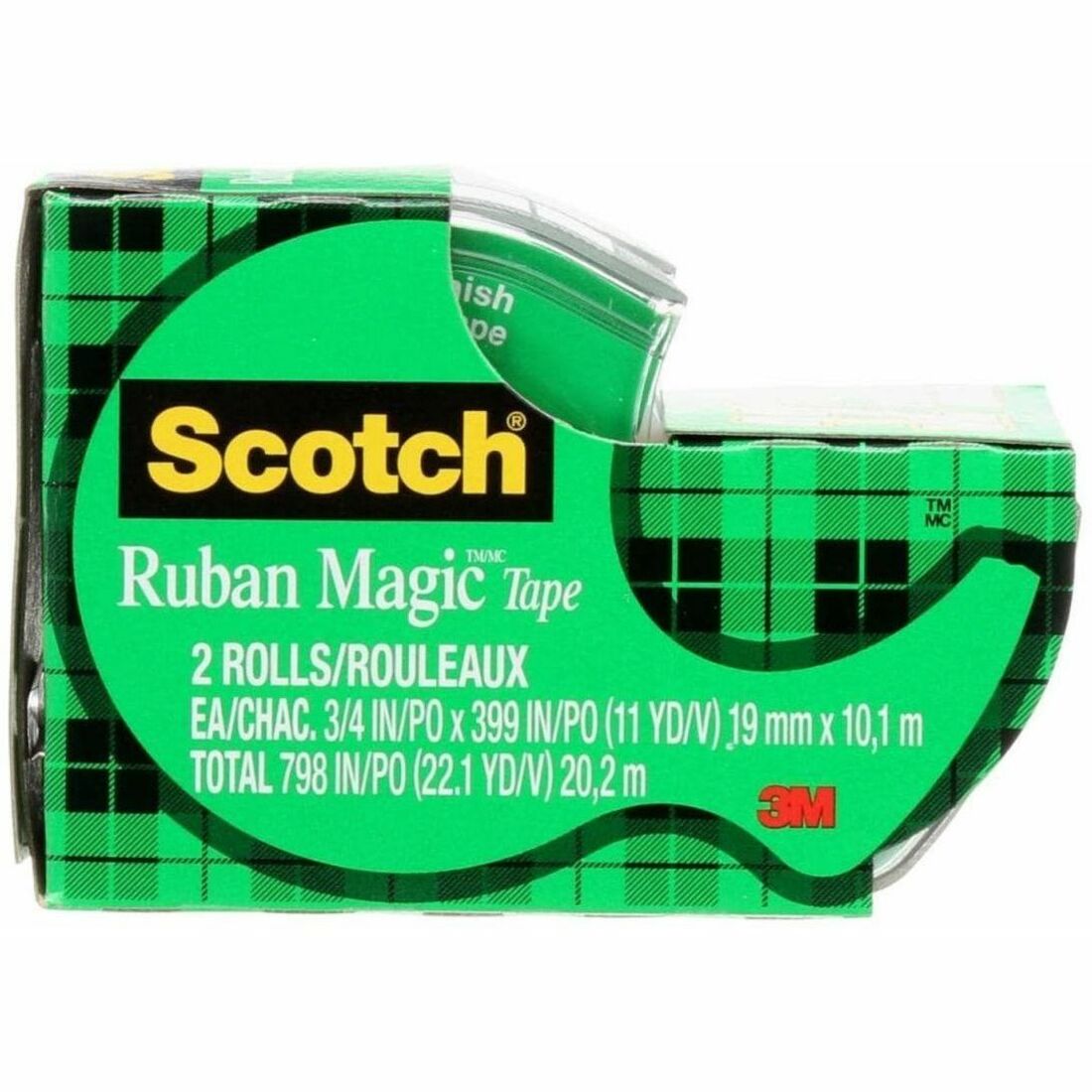 Scotch Magic™ Tape, 2105Z-C, 3/4 in x 11 yd (19 mm x 10.1 m) Bonus - 33% more