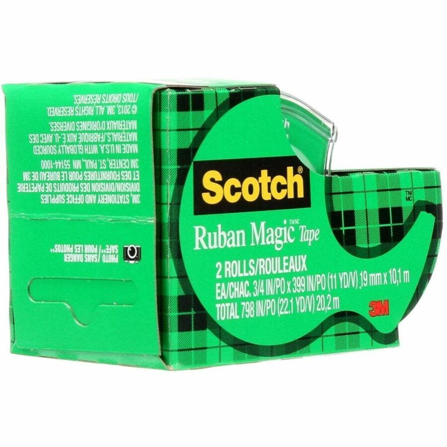 Scotch Magic™ Tape, 2105Z-C, 3/4 in x 11 yd (19 mm x 10.1 m) Bonus - 33% more - 2105Z-C