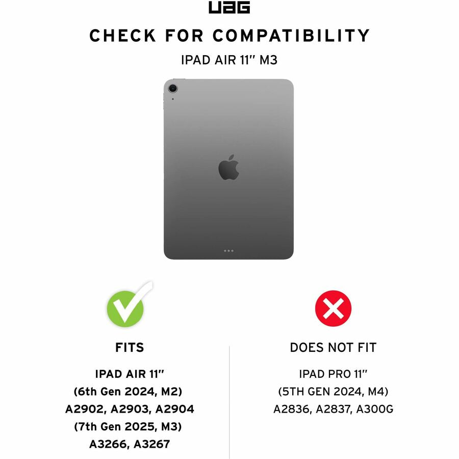 Urban Armor Gear Metropolis SE Rugged Carrying Case (Folio) for 11" Apple iPad Air 11 (2024), iPad Air 11 (2025) iPad Air - Black - 124473114040