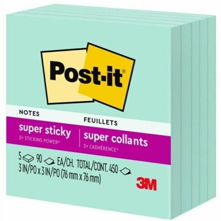 Post-it&reg; Super Sticky Notes 654-5SSMT, 3 in x 3 in (76 mm x 76 mm) - 654-5SSMT