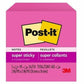 Post-it&reg; Super Sticky Notes 654-5SSPRP, 3 in x 3 in (76 mm x 76 mm) - 654-5SSPRP