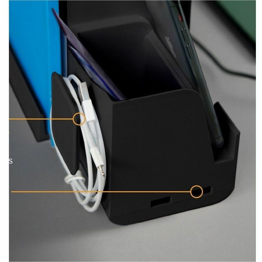 Bostitch Konnect Stackable Desk Organizer + Power Station, 4-Piece, Black - KT2-BASEKIT1-BLK