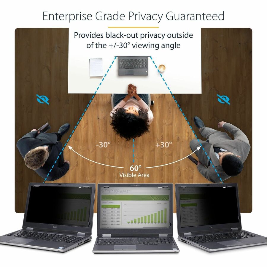StarTech.com 14-inch 16:10 Flip-Up Privacy Screen with Touch, Anti-Glare Blue Light Filter, Laptop Monitor Screen Protector - 14L61-PRIVACY-SCREEN