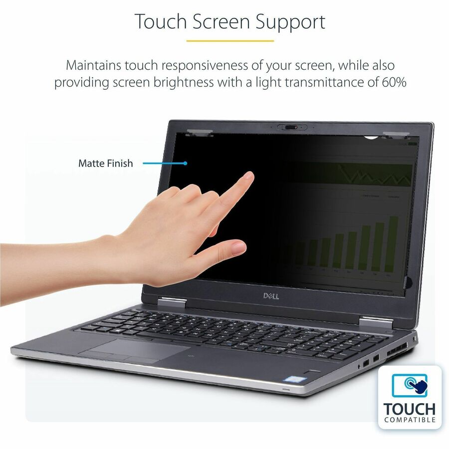 StarTech.com 14-inch 16:10 Flip-Up Privacy Screen with Touch, Anti-Glare Blue Light Filter, Laptop Monitor Screen Protector - 14L61-PRIVACY-SCREEN