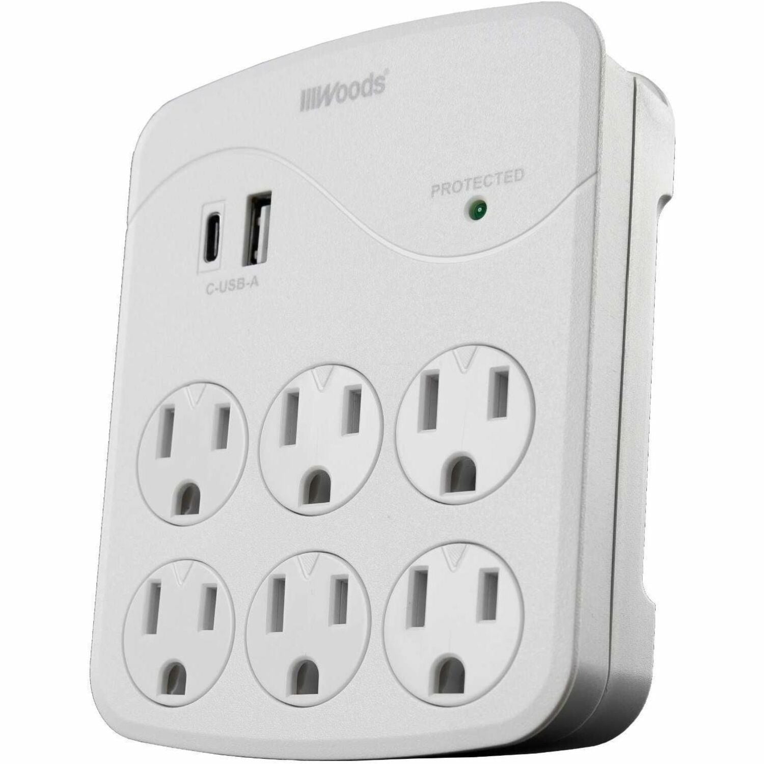 Woods 6-Outlet Surge Tap, 1000 Joules, 2 USB