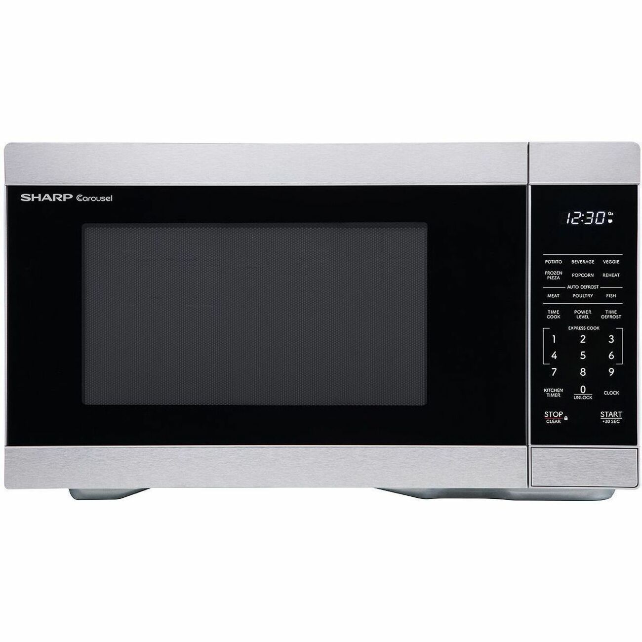 Sharp SMC1162KSC Carousel Countertop Microwave Oven 1.1 c.u. ft. 900W Stainless Steel