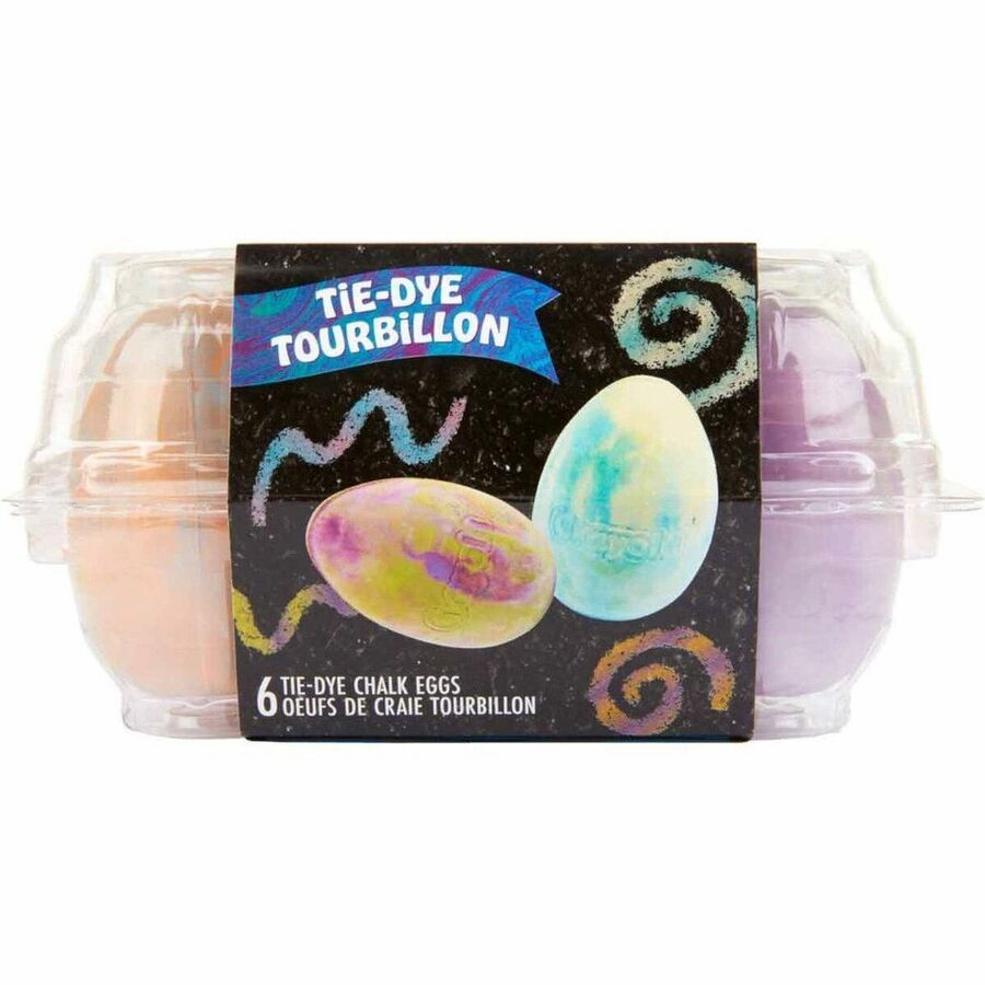 Crayola Washable Sidewalk Chalk Eggs, Tie-Dye, 6 Count - 51-8302