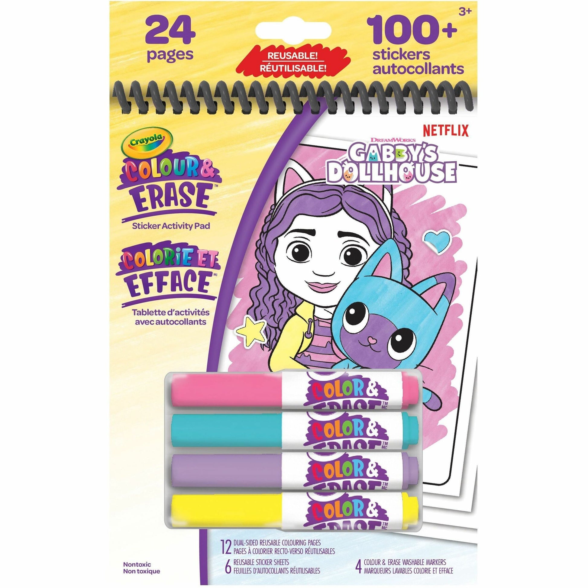 Crayola Colour & Erase Reusable Sticker Activity Pad- Gabby's Dollhouse