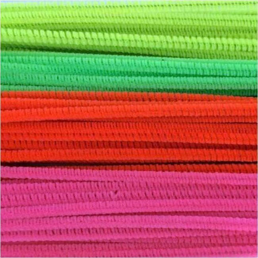 DBLG Import 4mm x 12" Assorted Neon Color Chenilles