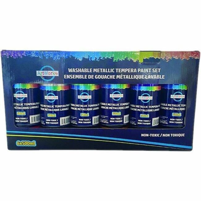DBLG Import Metallic Liquid Tempera Paint Set, 6 x 500ml