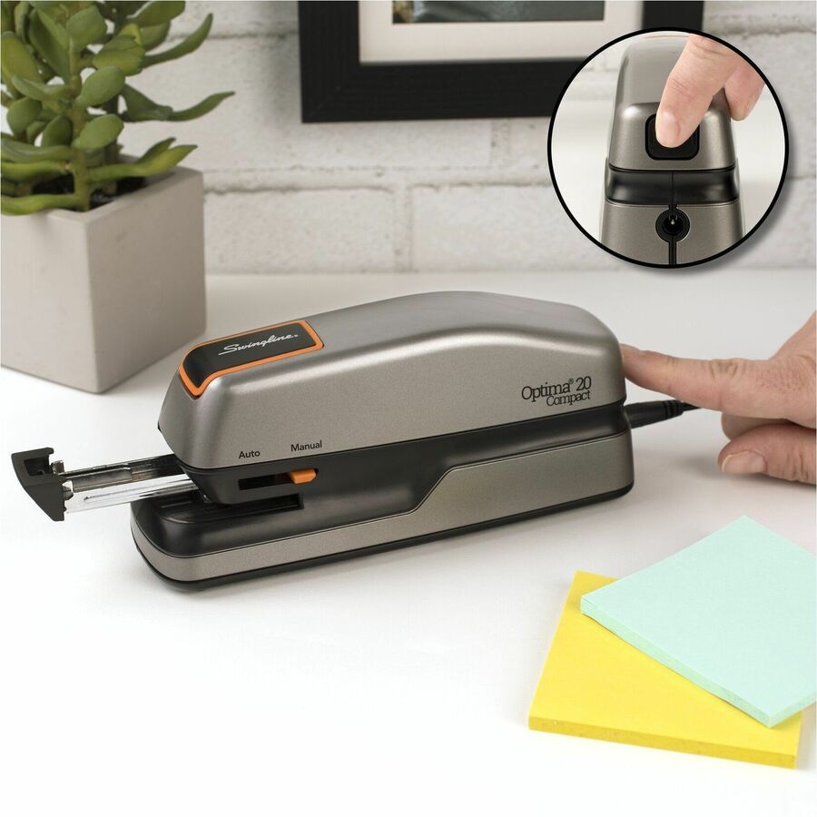 Swingline Optima 20 Compact Electric Stapler, 20 Sheets, Silver - S7048207A