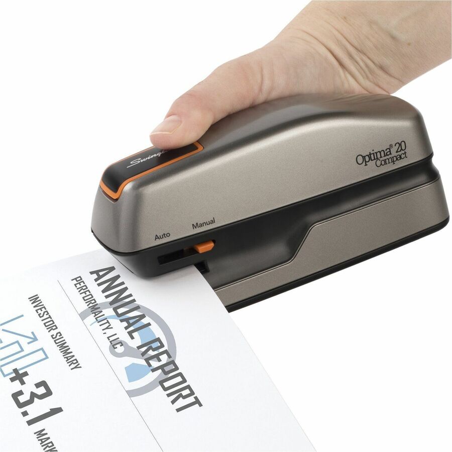 Swingline Optima 20 Compact Electric Stapler, 20 Sheets, Silver - S7048207A